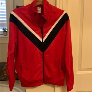 Red jogsuit jacket hip hop dance costume